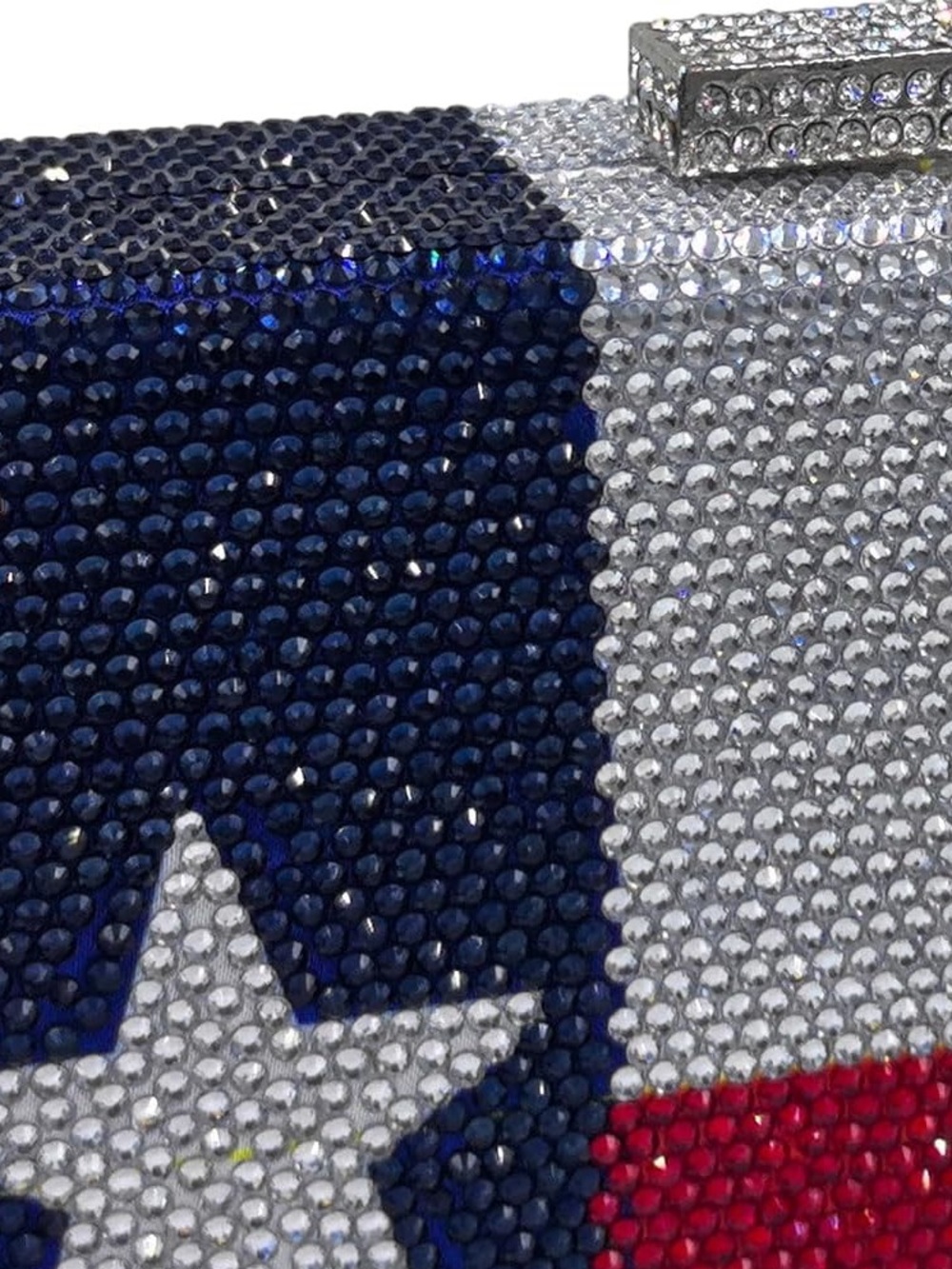 NWT Texas Flag Clutch Purse Beautiful Sparkling Swarovski Crystal American Bag